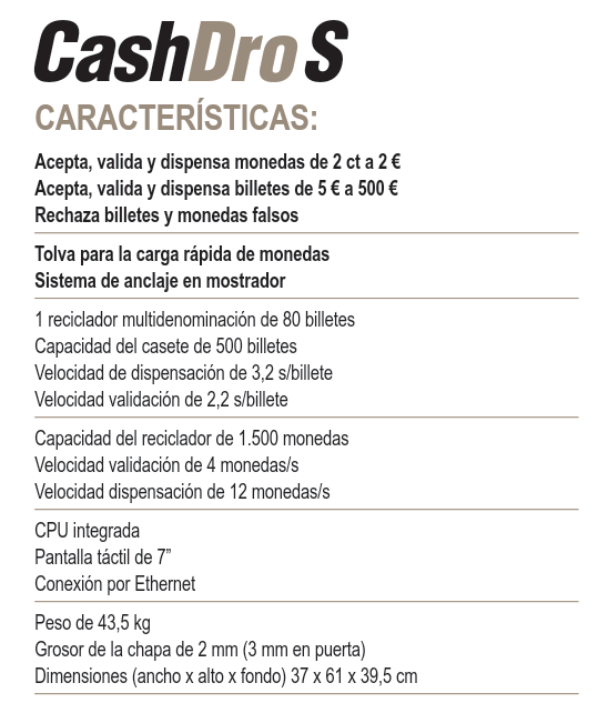 Calaix de cobrament automàtic CASHDRO S - Imatge 2